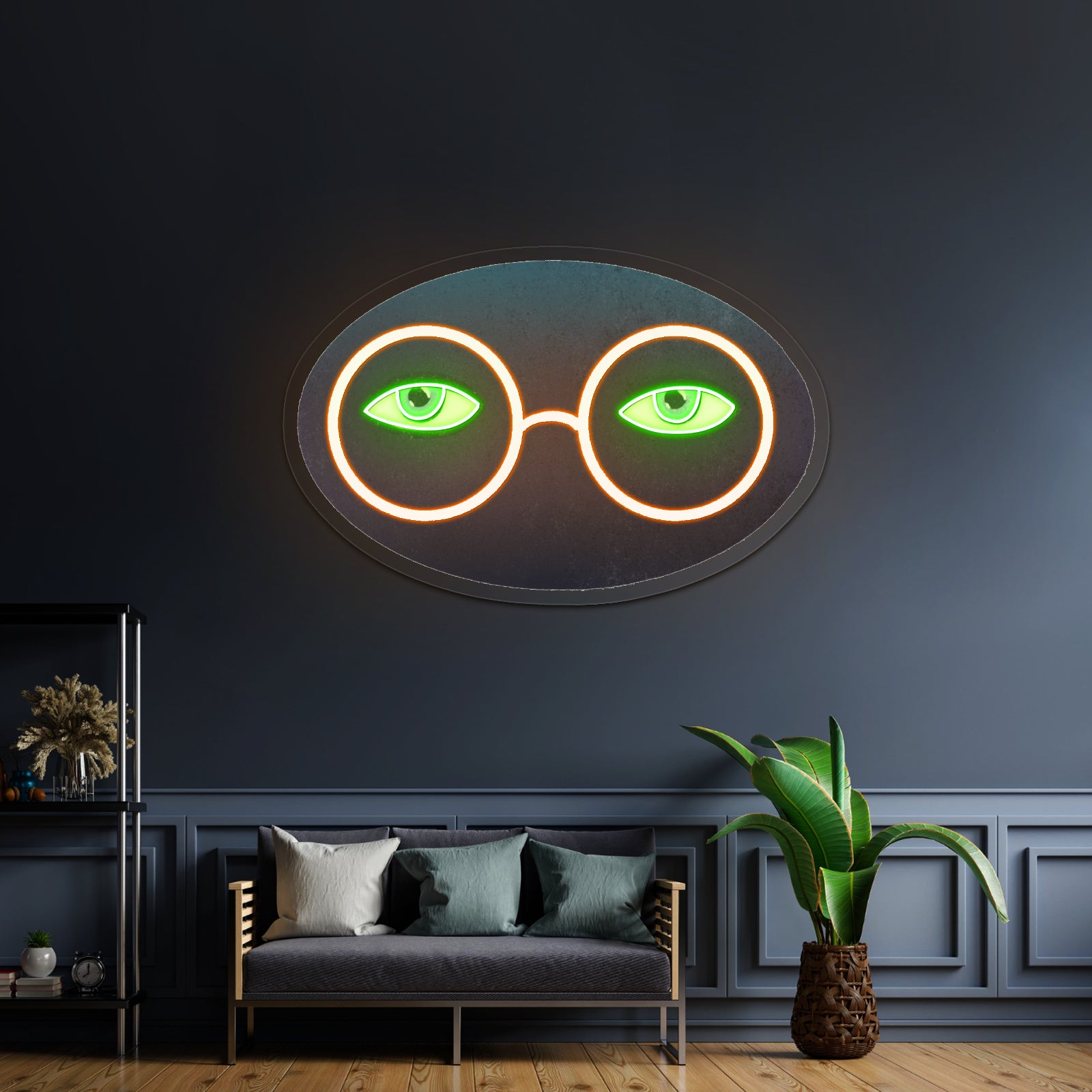 Glasses And Eyes Great Gatsby Neon Signs Custom Led Lighting