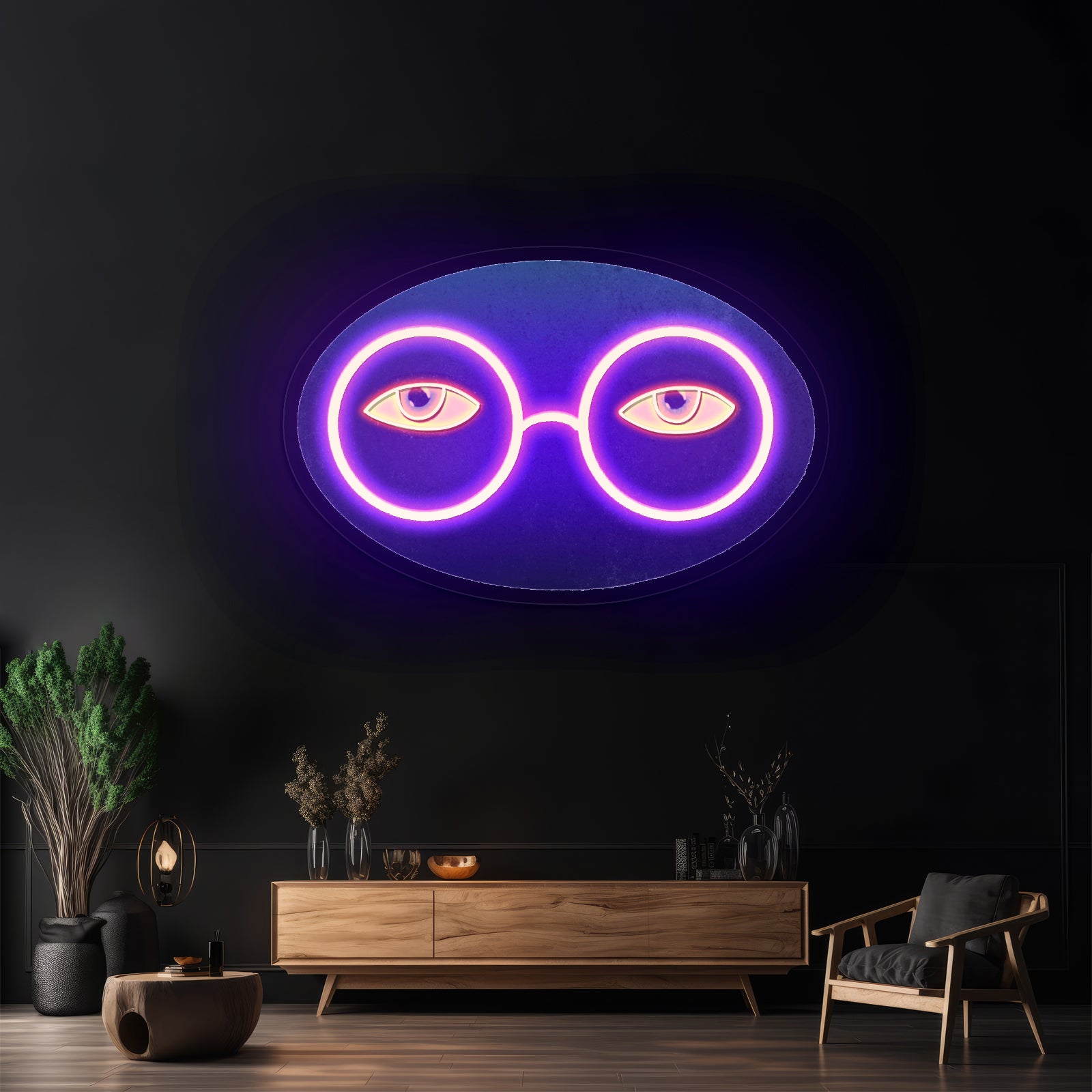 Glasses And Eyes Great Gatsby Neon Signs Custom Led Lighting