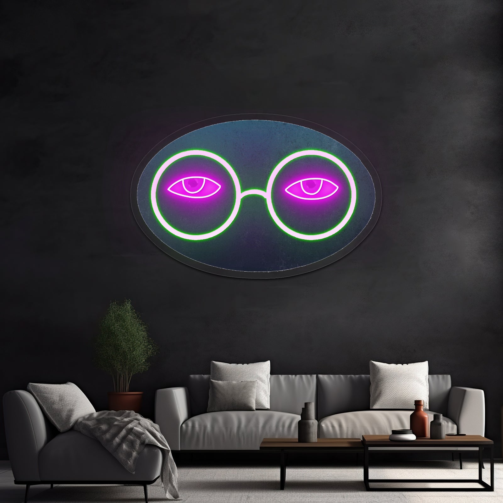 Glasses And Eyes Great Gatsby Neon Signs Custom Led Lighting