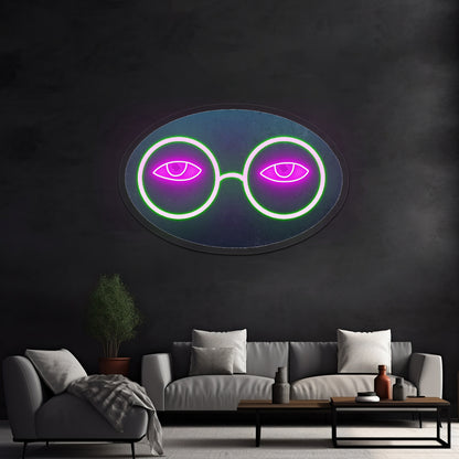 Glasses And Eyes Great Gatsby Neon Signs Custom Led Lighting