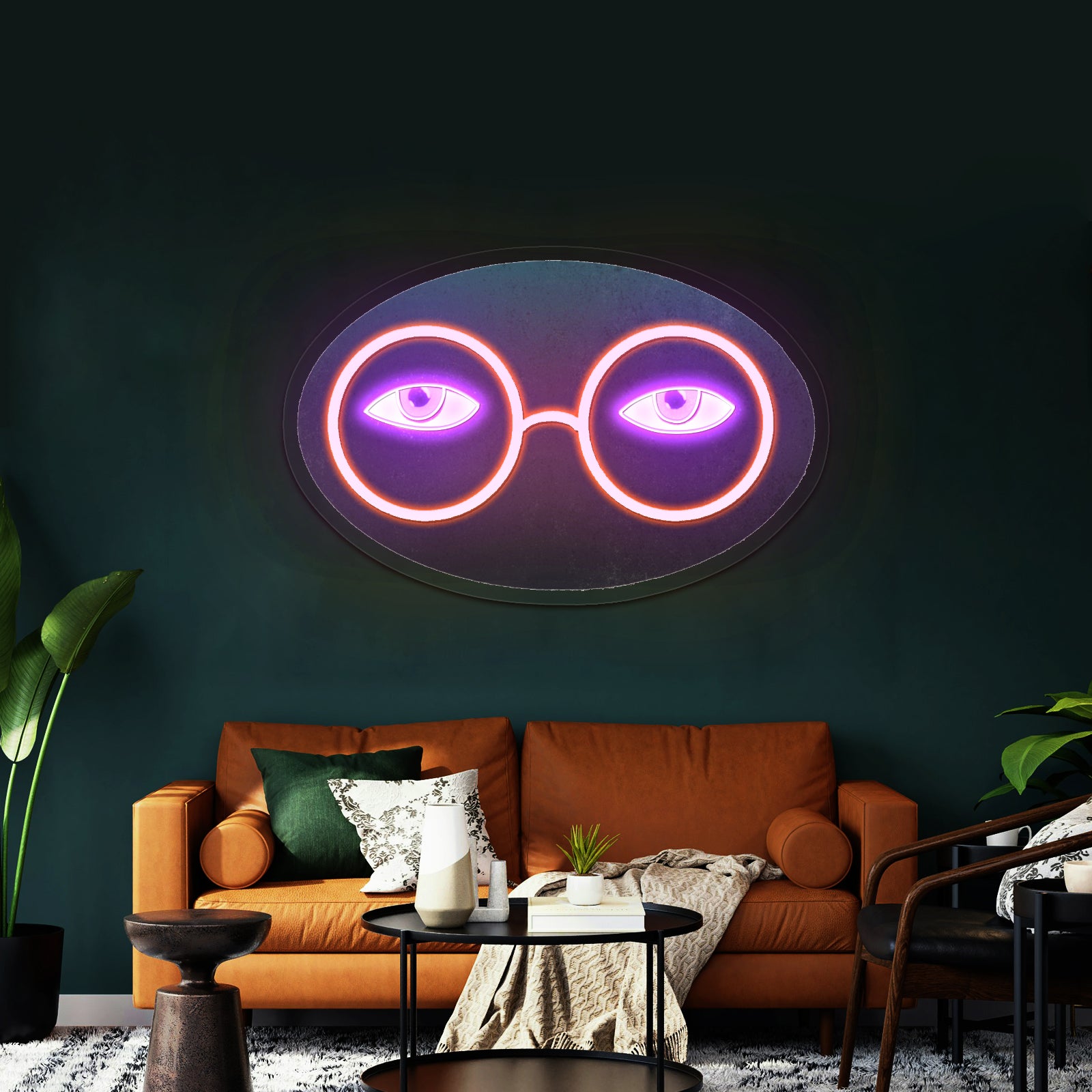 Glasses And Eyes Great Gatsby Neon Signs Custom Led Lighting