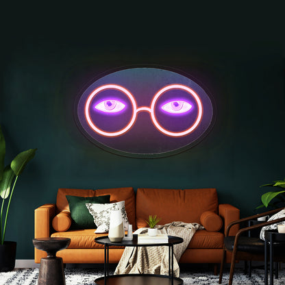 Glasses And Eyes Great Gatsby Neon Signs Custom Led Lighting