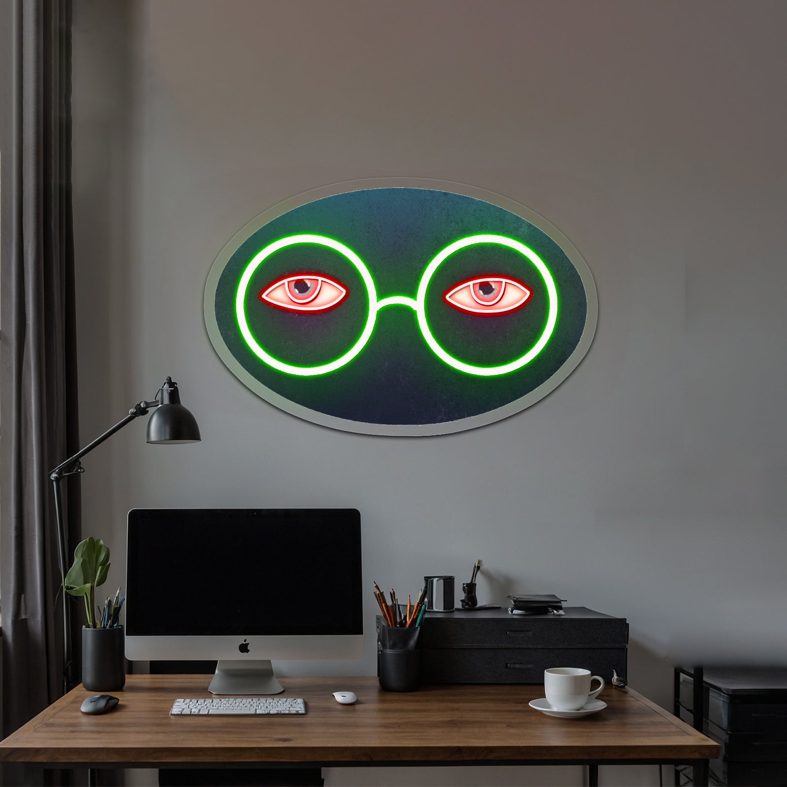 Glasses And Eyes Great Gatsby Neon Signs Custom Led Lighting