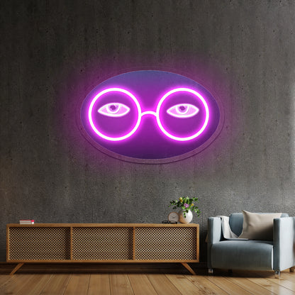 Glasses And Eyes Great Gatsby Neon Signs Custom Led Lighting