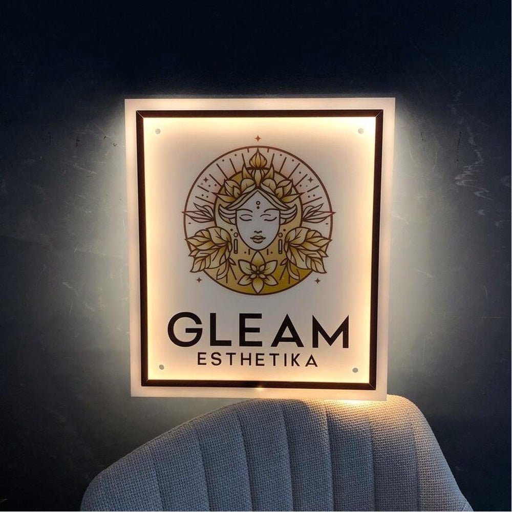 Gleam Esthetika Acrylic Business Logo Sign - Shineneon