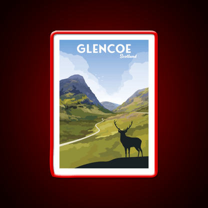 Glencoe Travel Poster Whiskey Drink Bar Led Neon Sign Rgb Color - Shineneon
