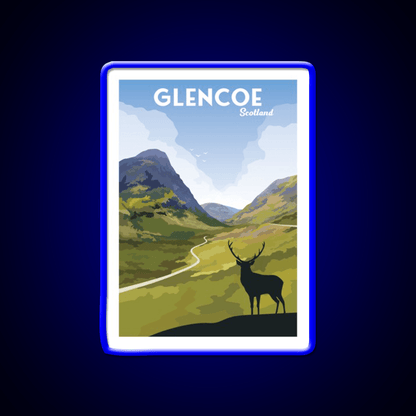 Glencoe Travel Poster Whiskey Drink Bar Led Neon Sign Rgb Color - Shineneon