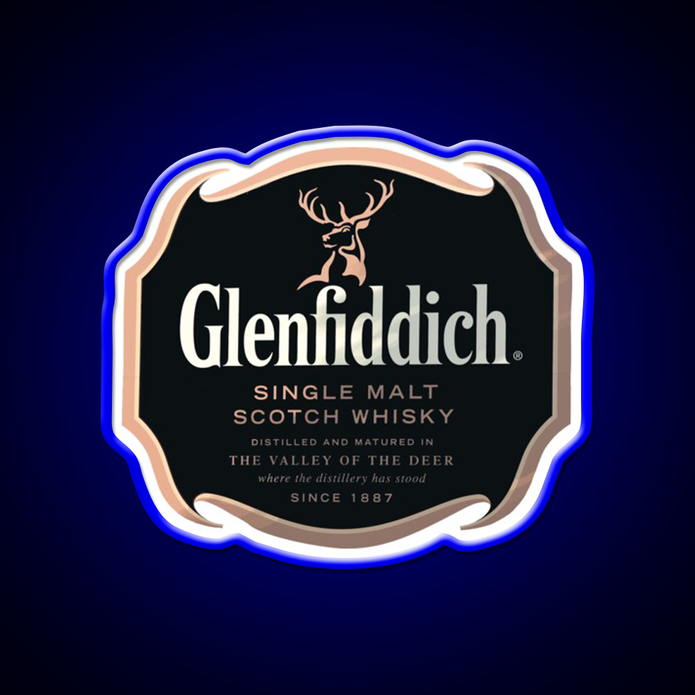 Glenfiddich Distillery Whiskey Drink Bar Led Neon Sign Wall Art Rgb Color