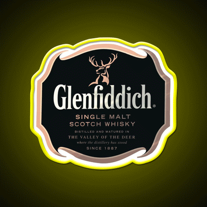 Glenfiddich Distillery Whiskey Drink Bar Led Neon Sign Wall Art Rgb Color