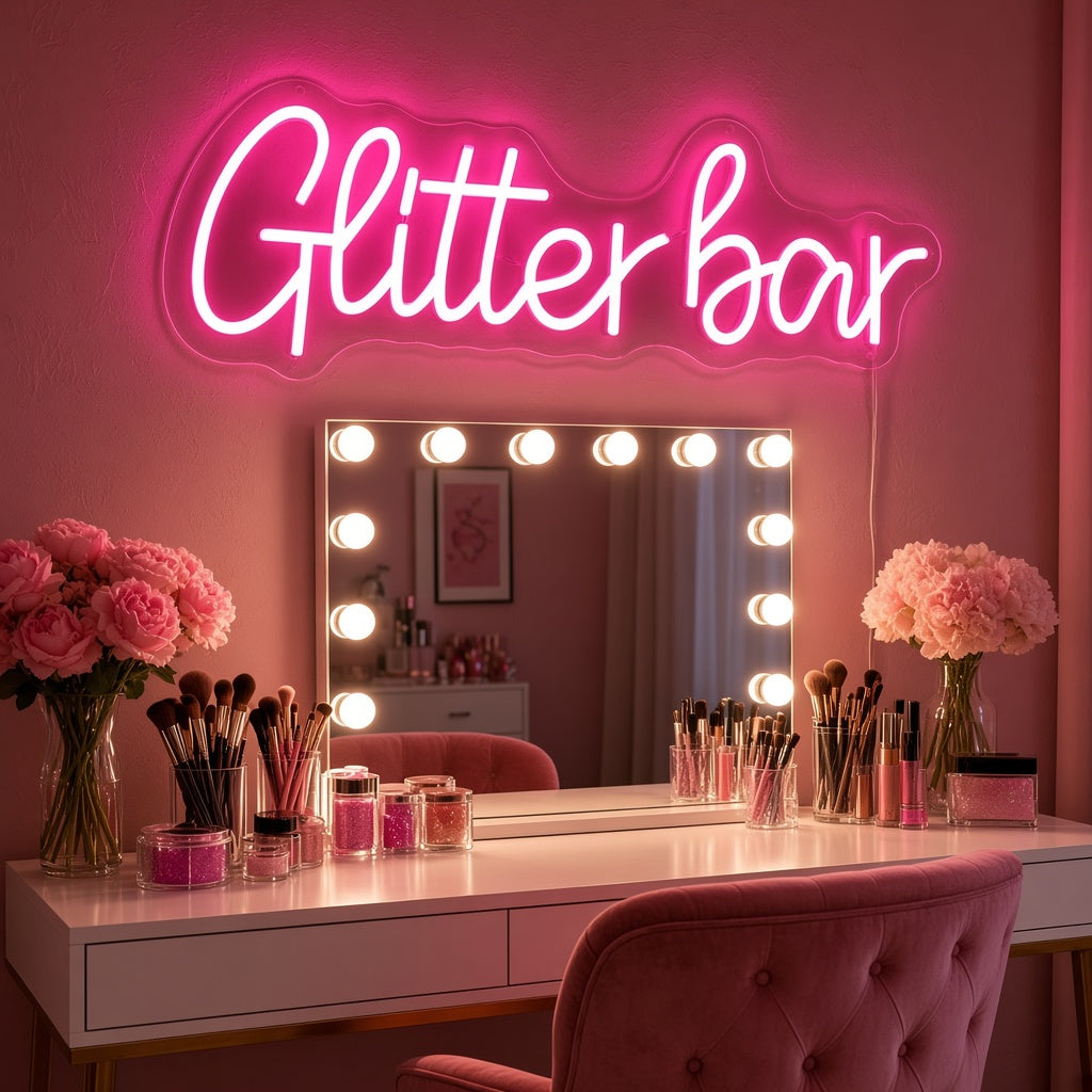 Glitter Bar LED Neon Sign - advertising view