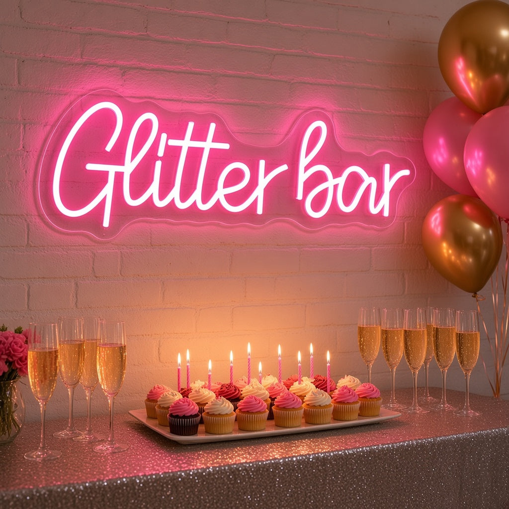 Glitter Bar LED Neon Sign - lifestyle view