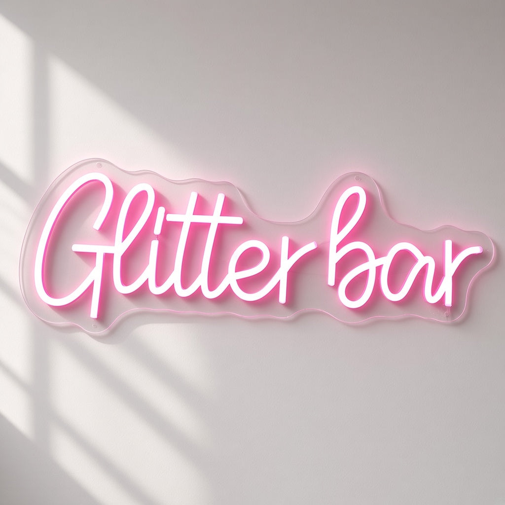 Glitter Bar LED Neon Sign - natural light view