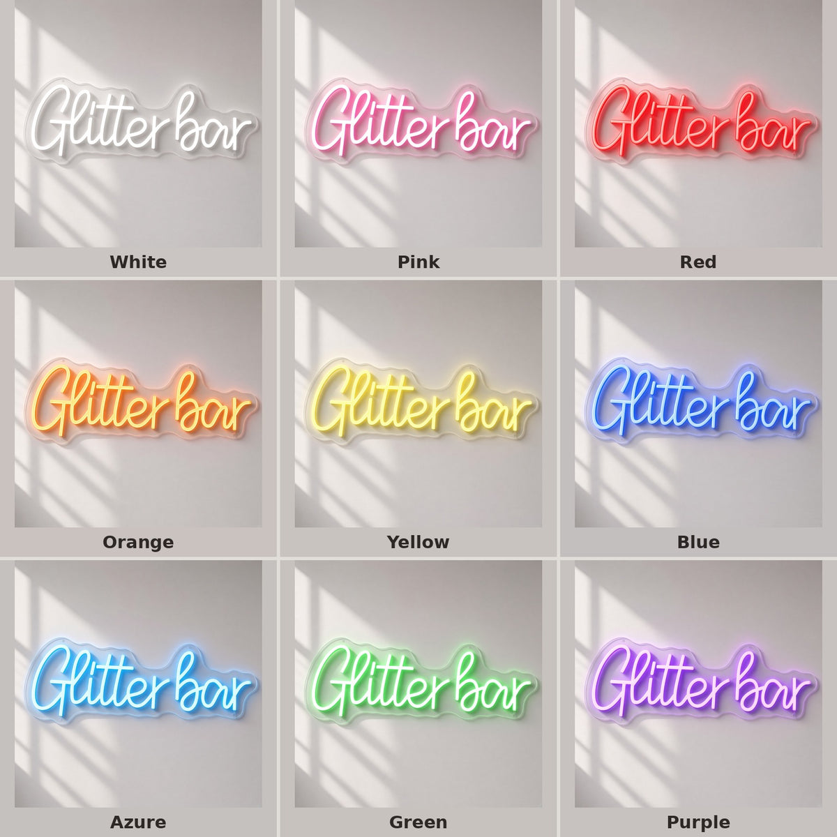 Glitter Bar LED Neon Sign - nine-color grid