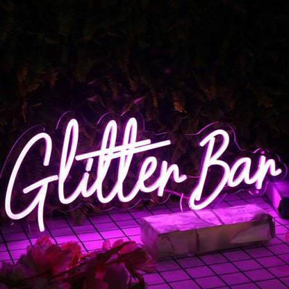 Glitter Bar Purple Led Neon Sign | Shineneon
