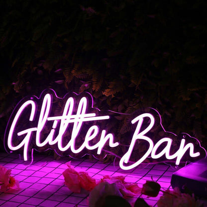 Glitter Bar Purple Led Neon Sign | Shineneon