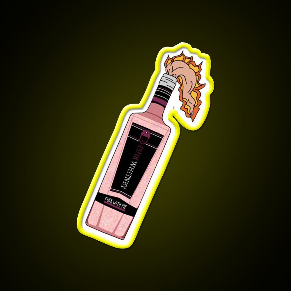 Glitter Pink Whitney Molotov Cocktail Bar Decor Led Neon Sign Rgb Color - LED neon sign view 7
