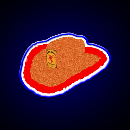 Glitter Whiskey Cowboy Hat Whiskey Drink Bar Led Neon Sign Rgb Color