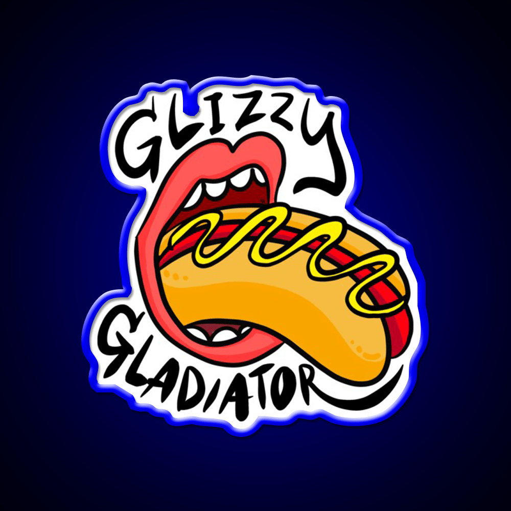 Glizzy Gladiator Rollingstone Hot Dog Led Neon Sign For Burger Place Rgb Color - Shineneon