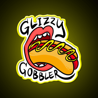 Glizzy Gobbler Rollingstone Like Fast Food Led Neon Sign For Burger Place Rgb Color - Shineneon