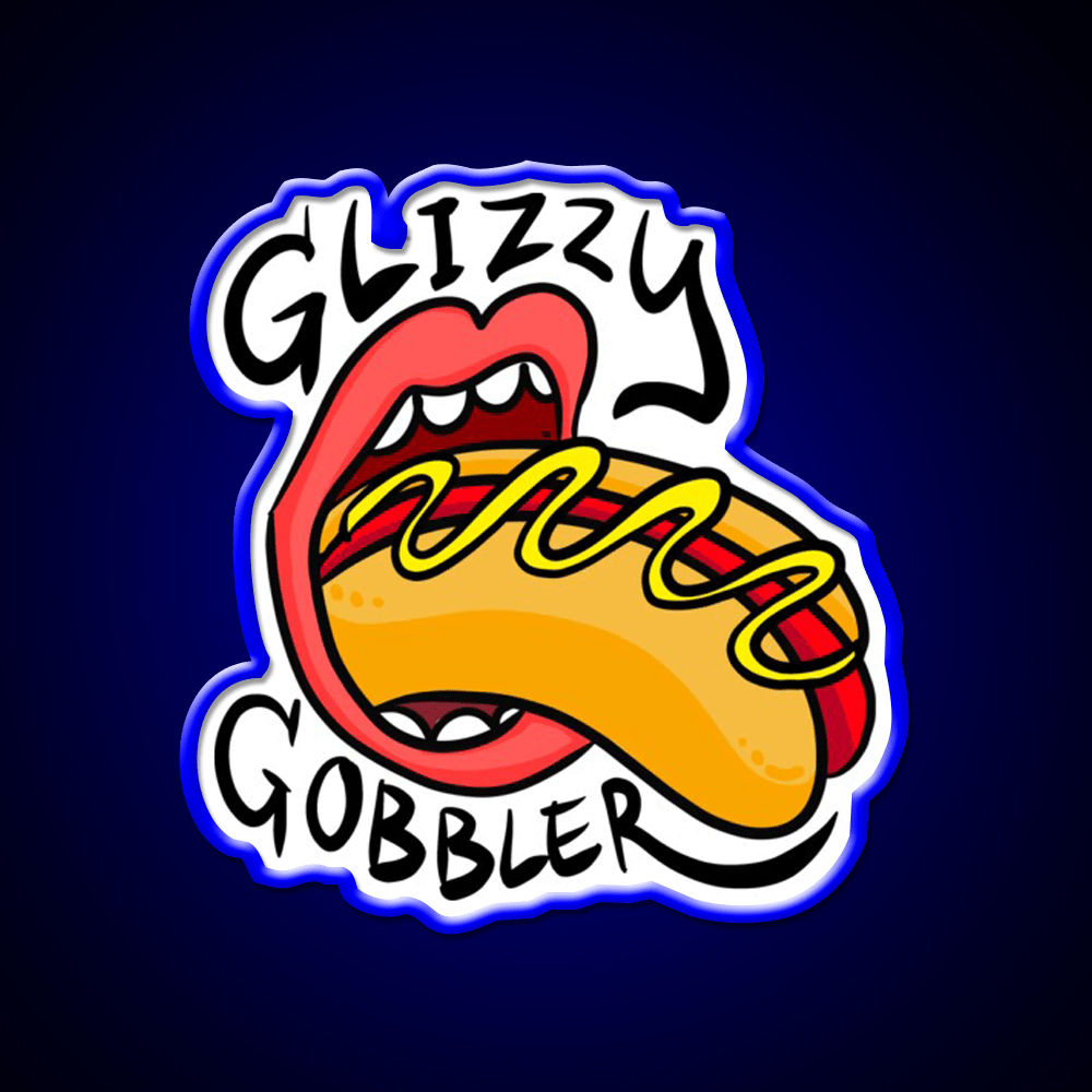 Glizzy Gobbler Rollingstone Like Fast Food Led Neon Sign For Burger Place Rgb Color - Shineneon