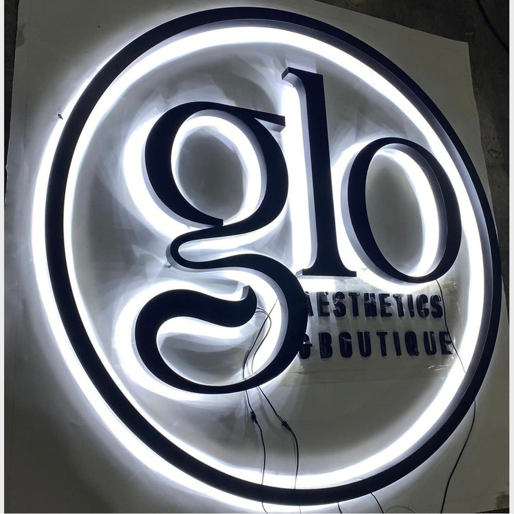 Glo Aesthetics Boutique 3D Backlit Channel Letters Led Light Sign