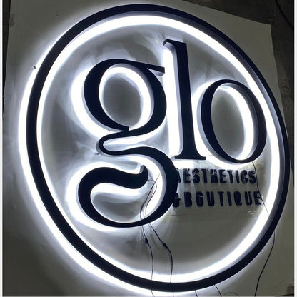 Glo Aesthetics Boutique 3D Backlit Channel Letters Led Light Sign