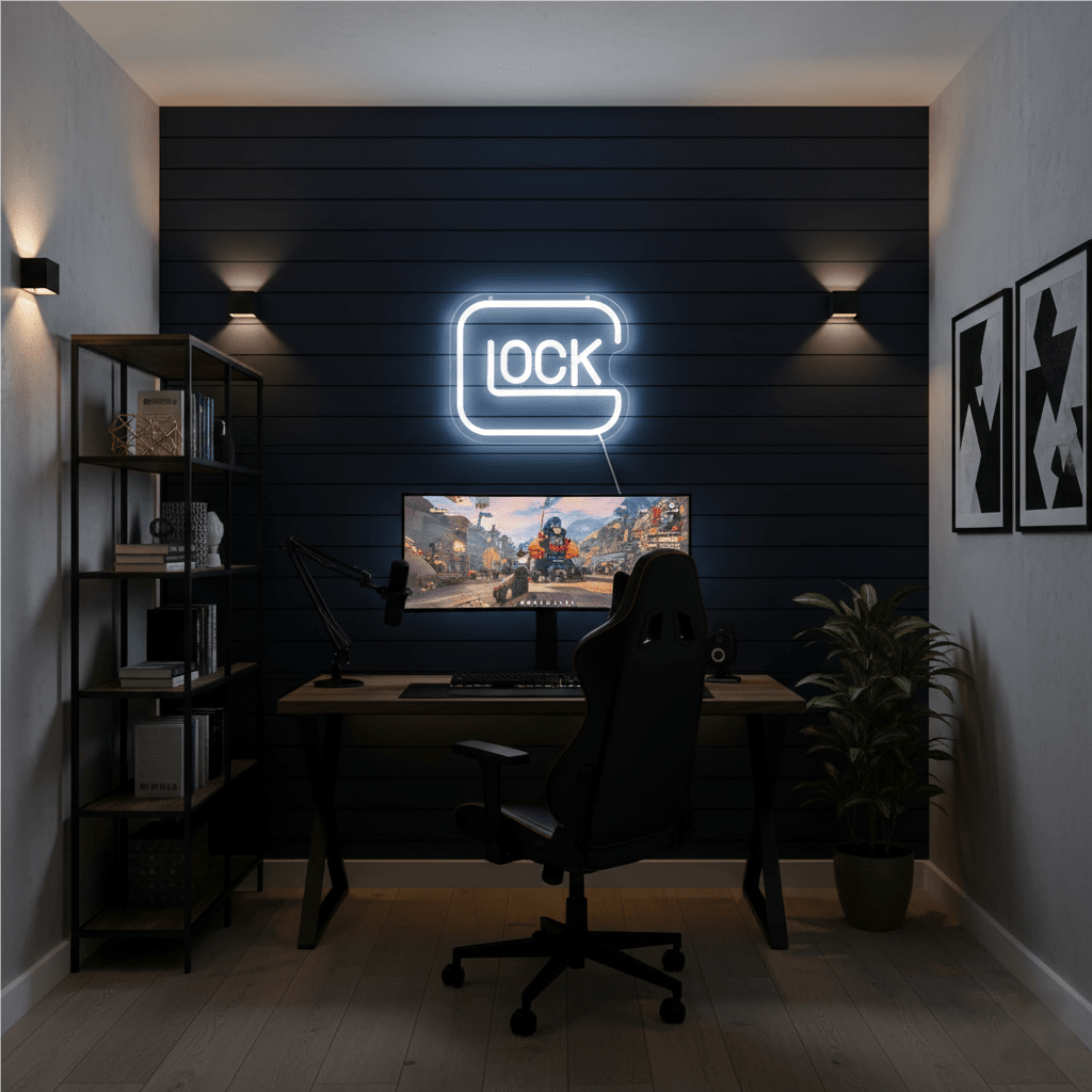 Glock USB LED Neon Sign for Bar Game Room & Man Cave Wall Decor - Shineneon