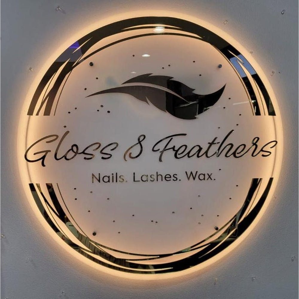 Gloss And Feathers Nail Acrylic Business Logo Sign - Shineneon