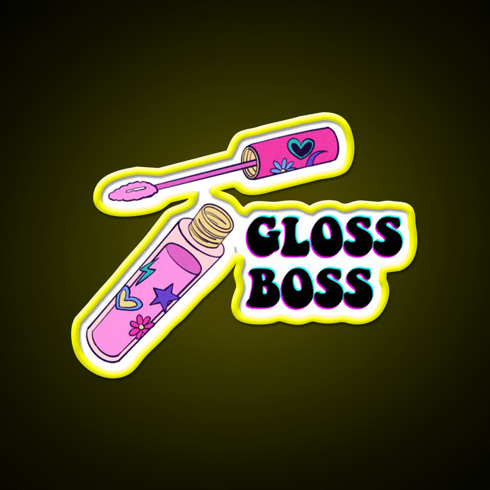 Gloss Boss Nail Salon Led Neon Sign Rgb Color - Custom LED neon sign front view