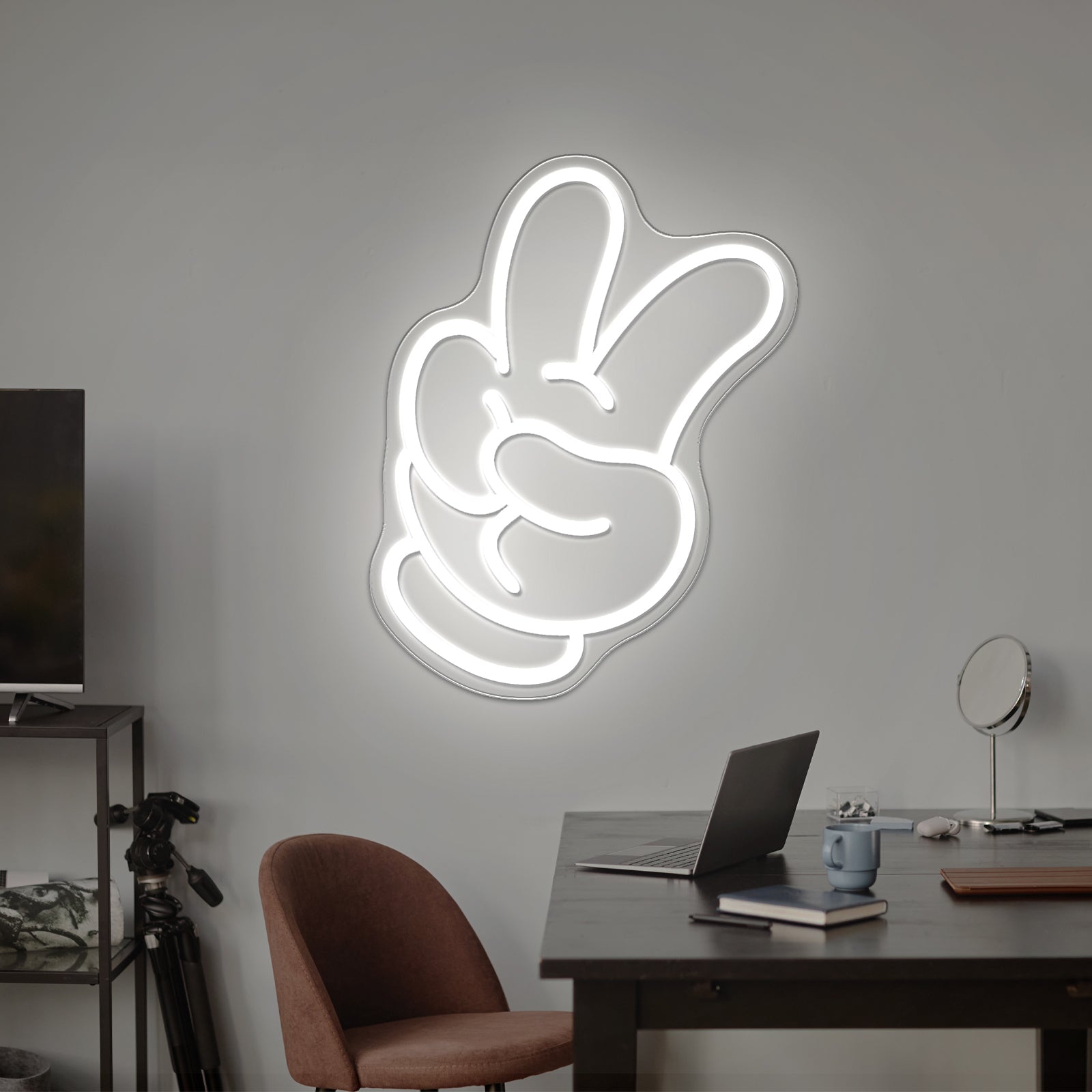 Glove Peace Yeah Pose Large Led Signs - Shineneon