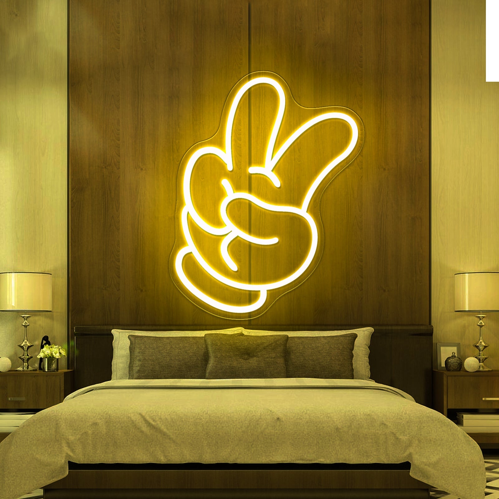 Glove Peace Yeah Pose Large Led Signs - Shineneon