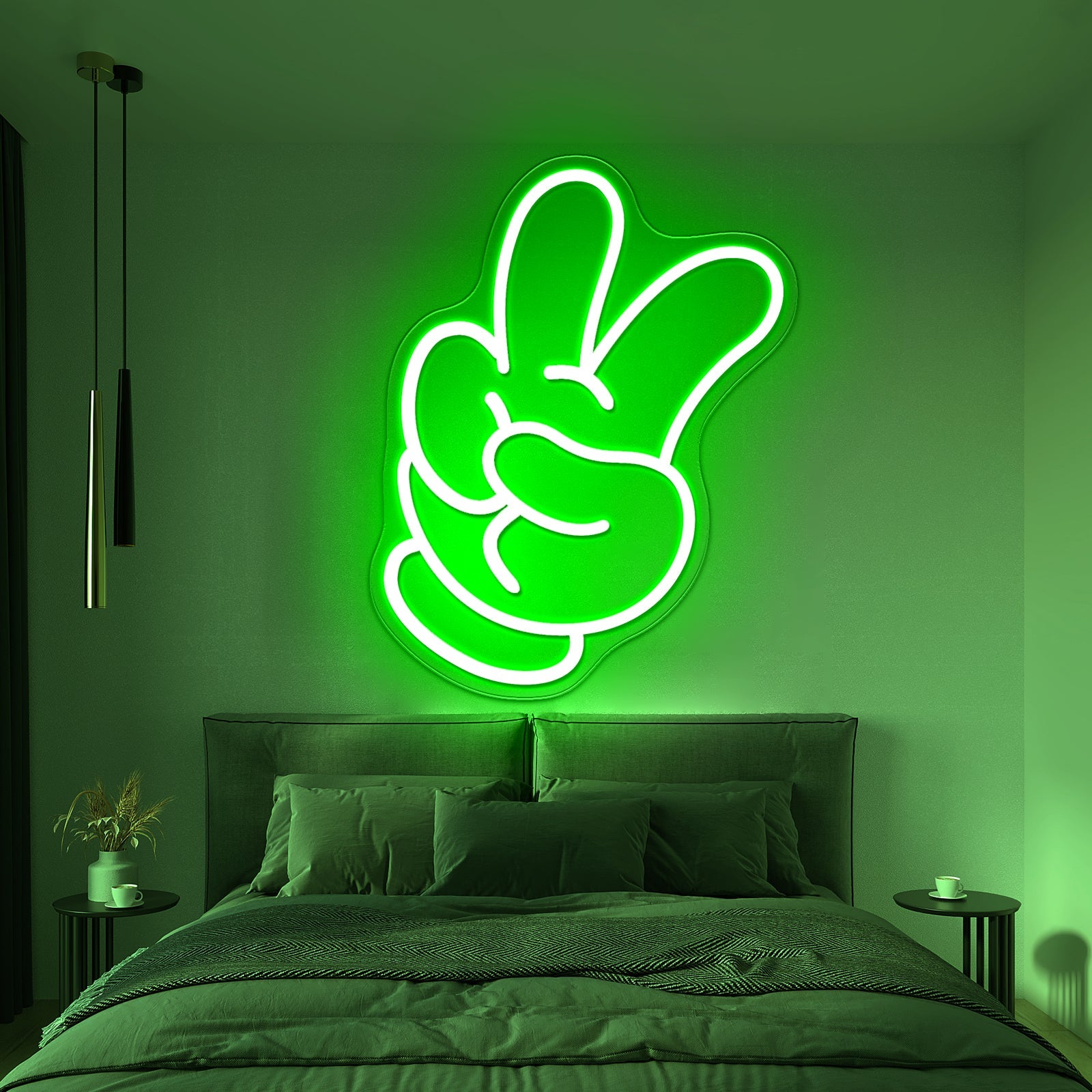 Glove Peace Yeah Pose Large Led Signs - Shineneon