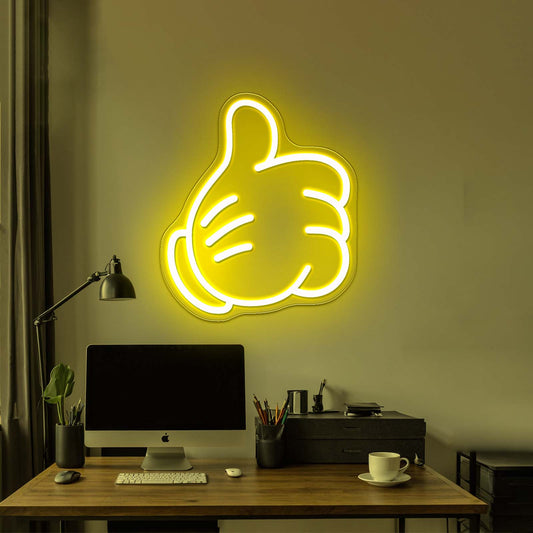 Glove Thumbs Up Wall Art For Kids Led Neon Signs