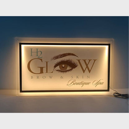 Glow Brow Skin Acrylic Business Logo Sign - Shineneon