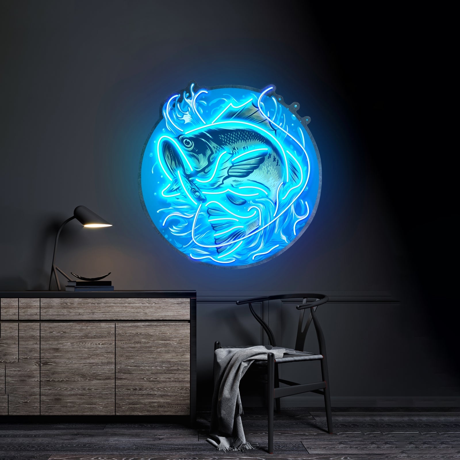 Glow Fishing Led Neon Sign Light Custom Led Signs - Shineneon