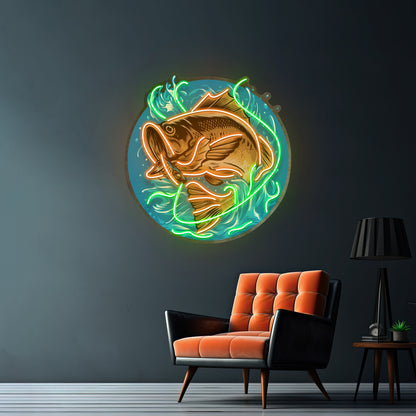 Glow Fishing Led Neon Sign Light Custom Led Signs