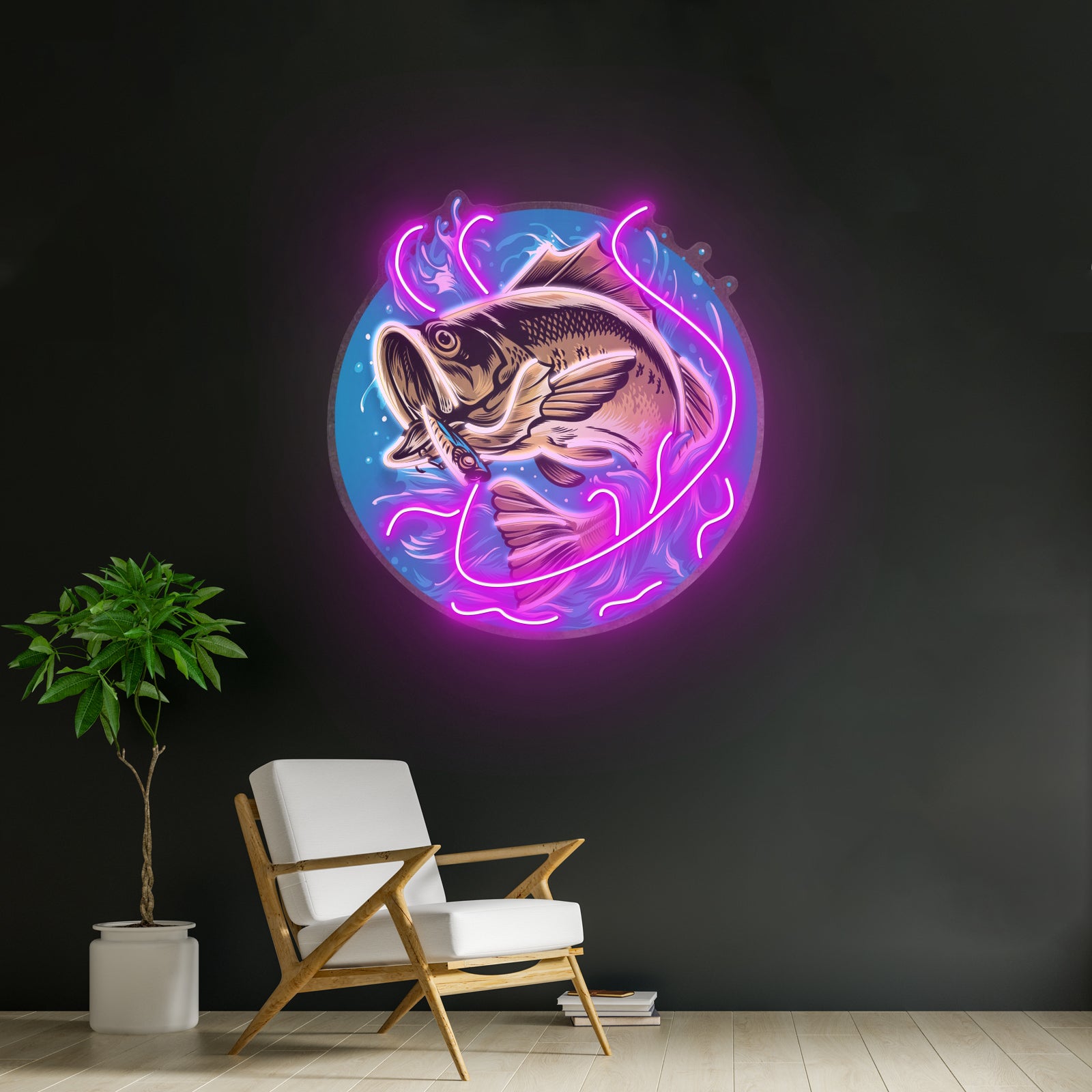 Glow Fishing Led Neon Sign Light Custom Led Signs