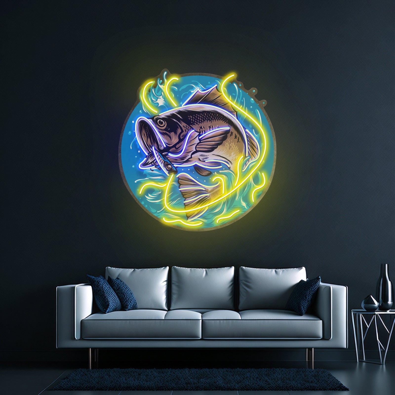 Glow Fishing Led Neon Sign Light Custom Led Signs