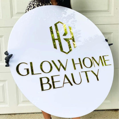 Glow Home Beauty Acrylic Business Logo Sign - Shineneon