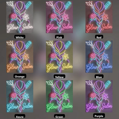Glow Salon Wall Decor LED Neon Sign - 05 Color Grid