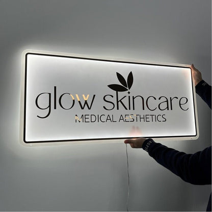 Glow Skincare Medical Aesthetics Acrylic Business Logo Sign - Shineneon