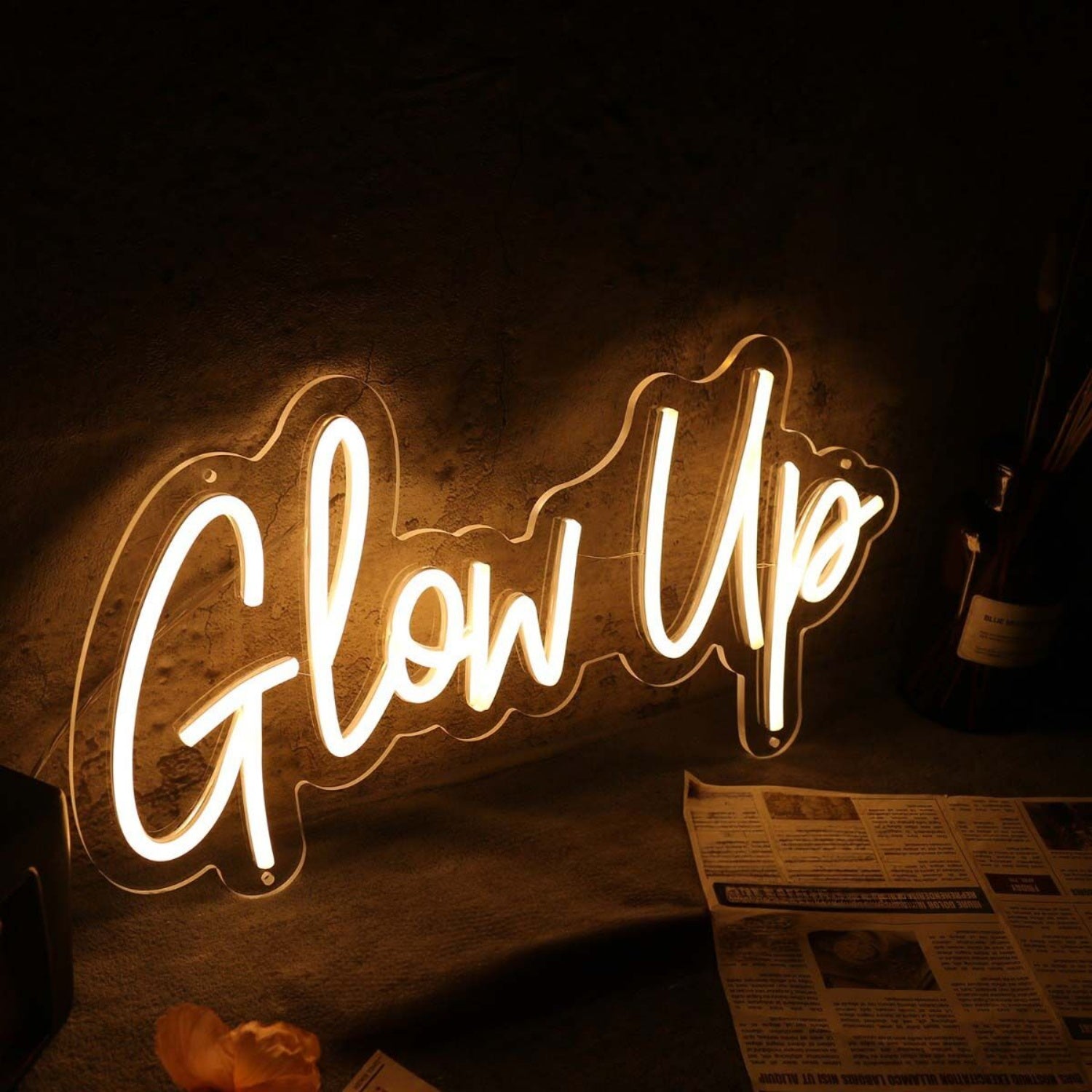 Glow Up Yellow Led Neon Sign - Shineneon