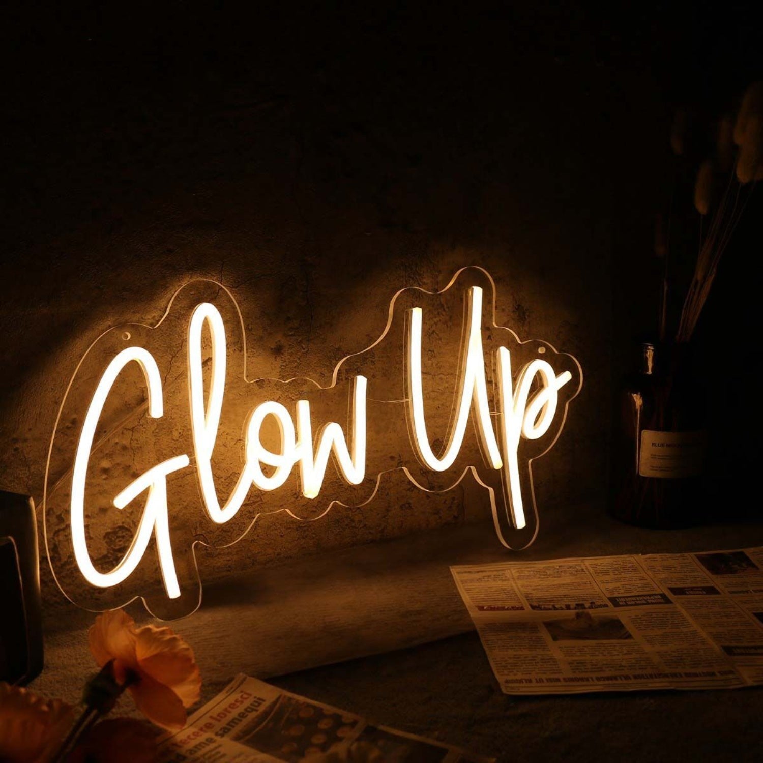 Glow Up Yellow Led Neon Sign - Shineneon