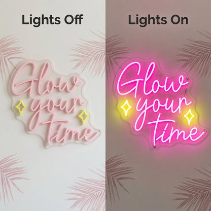 Glow Your Time Wall Decor LED Neon Sign - 06 Day Night Comparison