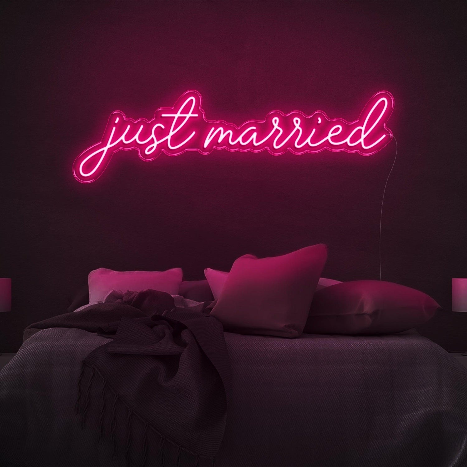 Glowing Green Just Married Led Neon Sign Romantic Bedroom Decor | Shineneon