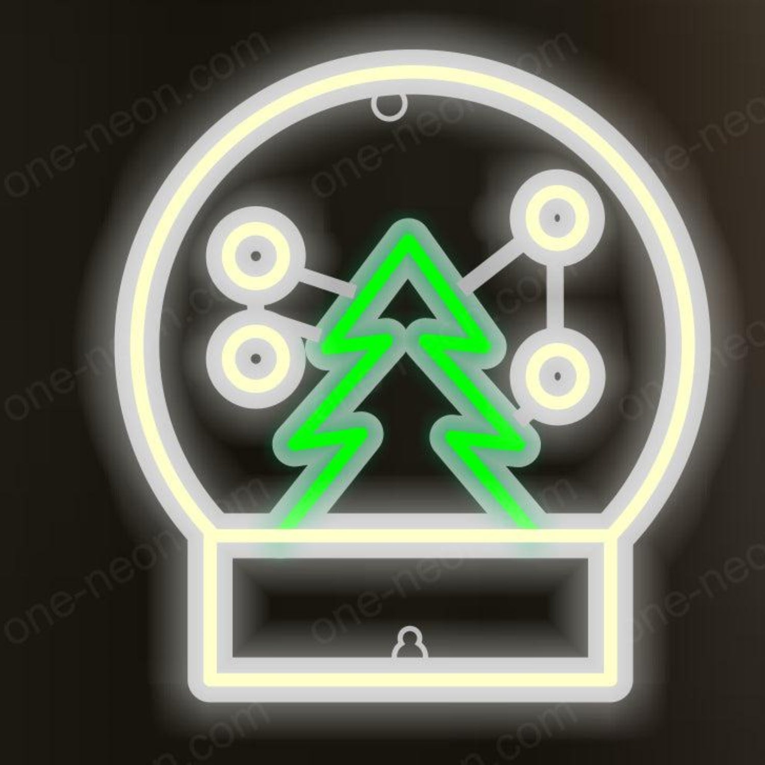 Glowing Snowball Christmas Tree Tabletop Led Neon Sign For Holiday Decor | Shineneon