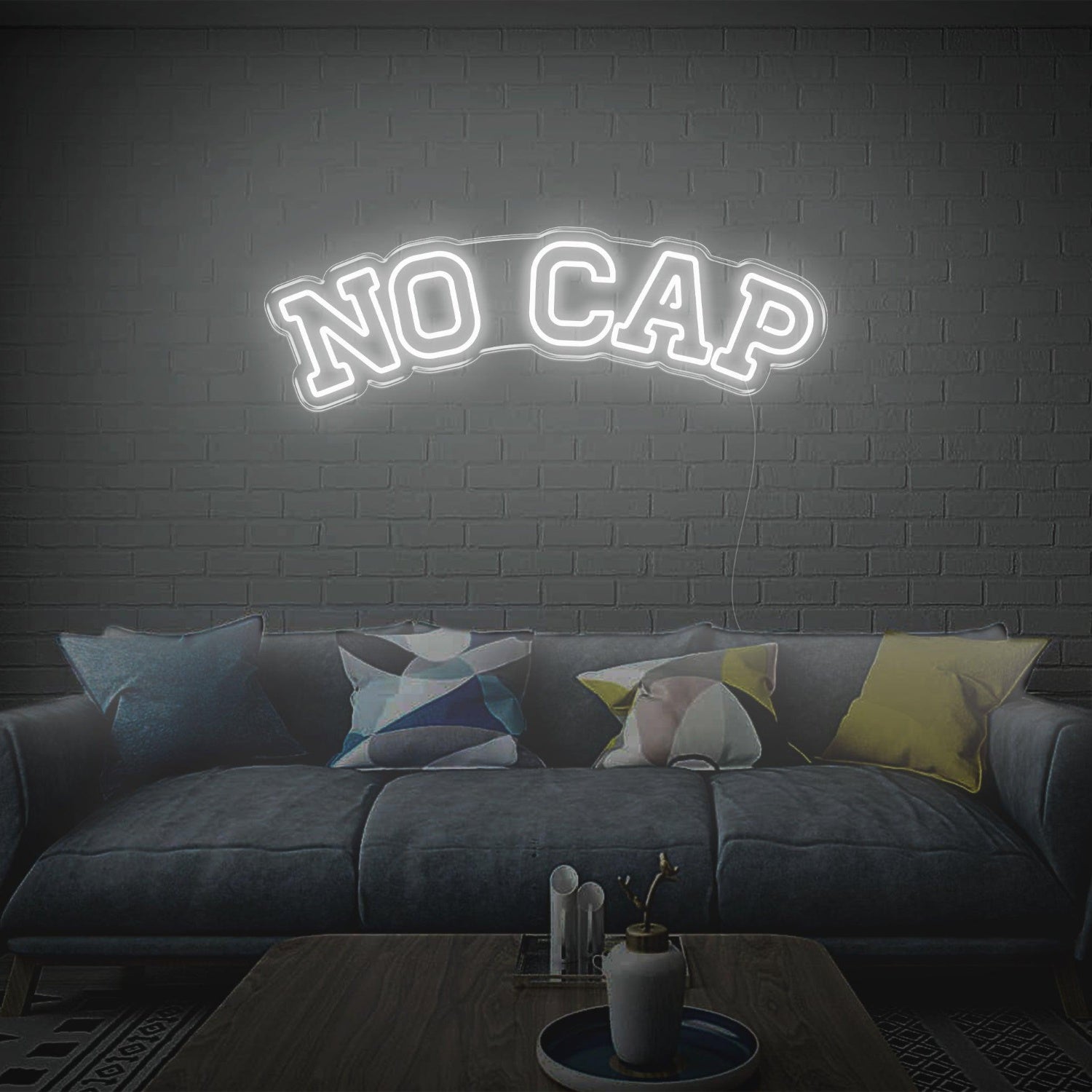 Glowing White No Cap Led Neon Sign For Modern Home Wall Decor | Shineneon