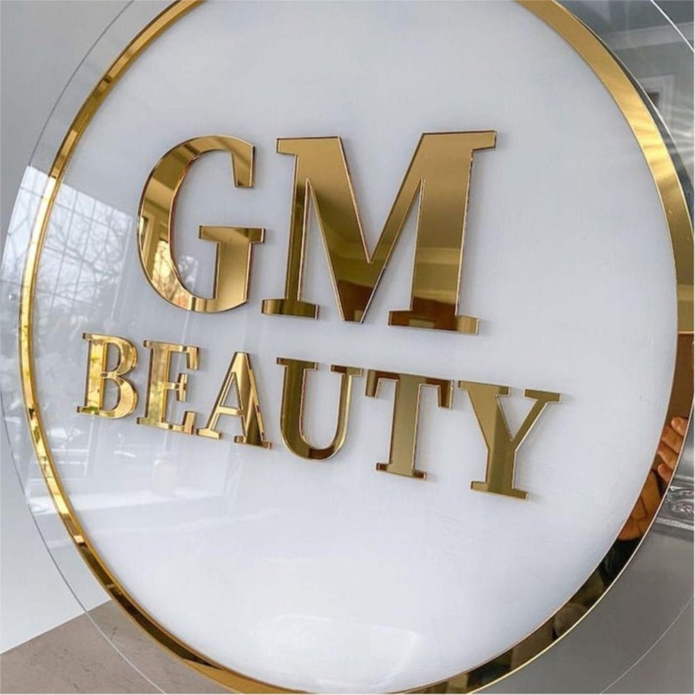 Gm Beauty Acrylic Business Logo Sign - Shineneon