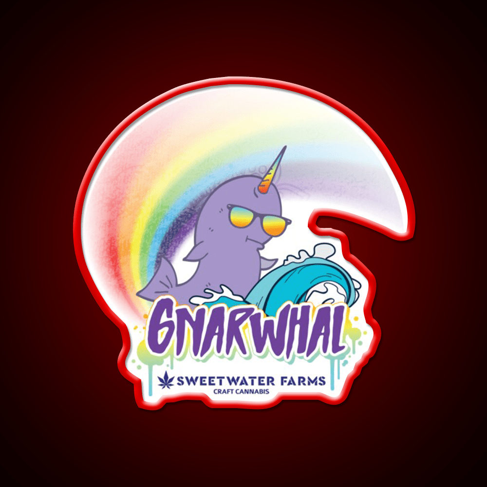 Gnarwhal Hemp Inspired Green Leaf Led Neon Sign Rgb Color - Shineneon