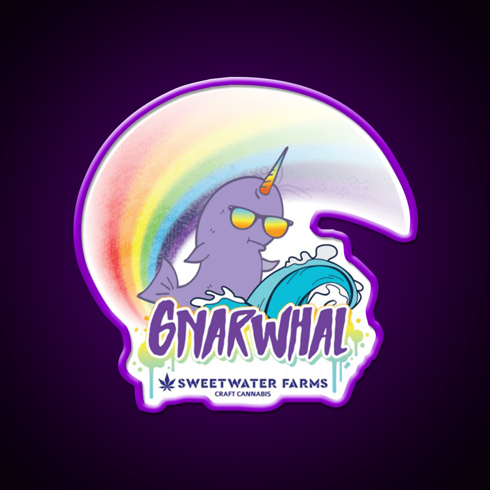 Gnarwhal Hemp Inspired Green Leaf Led Neon Sign Rgb Color - Shineneon